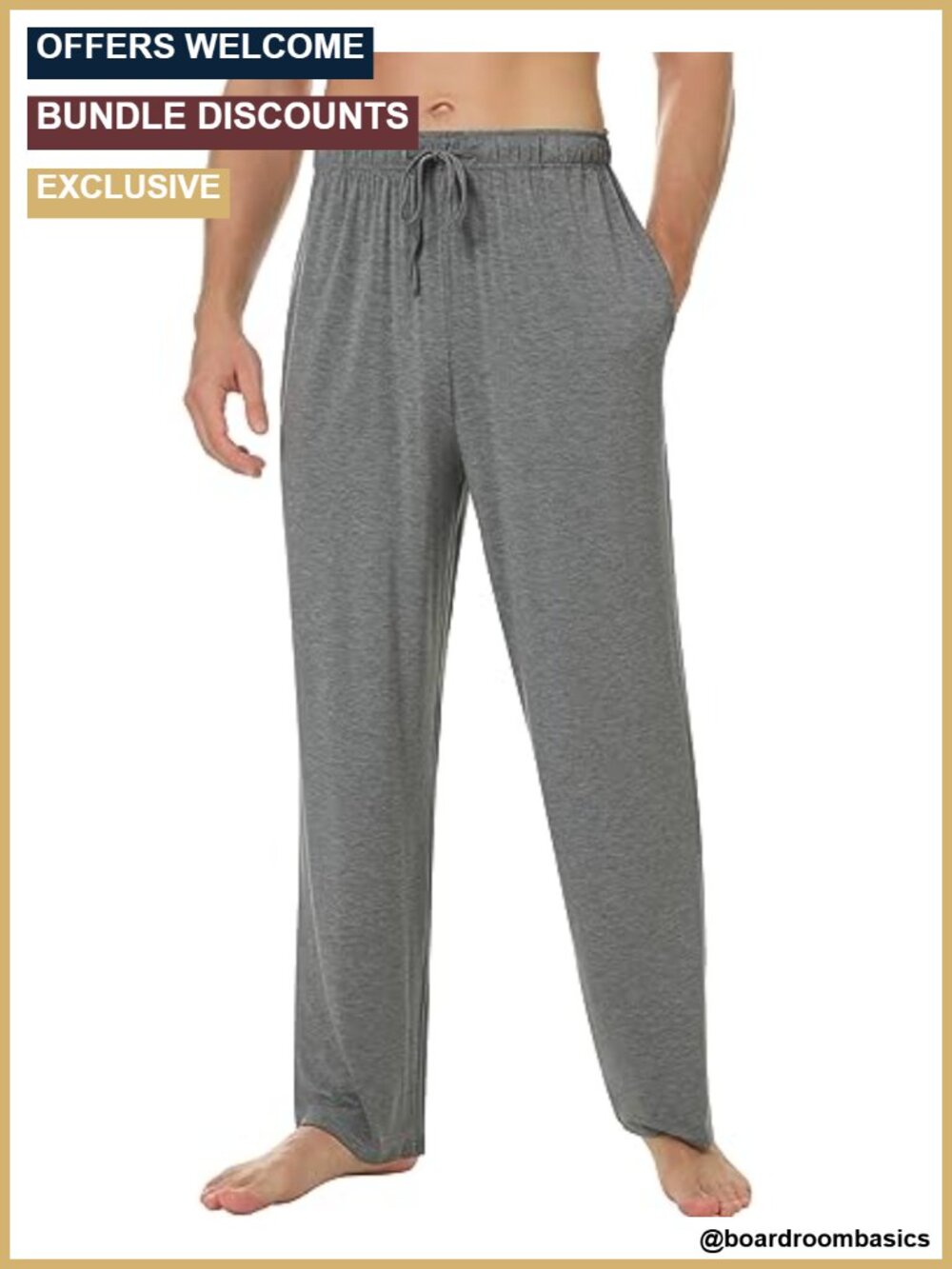 Men's Viscose Made from Bamboo Pajama Pants Sleep Sweatpants with Pockets